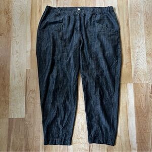 Eileen Fisher Tencel/Organic Cotton Blend Dark Grey Pull-On Pants